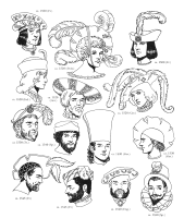 A coloring page of renaissance clothing